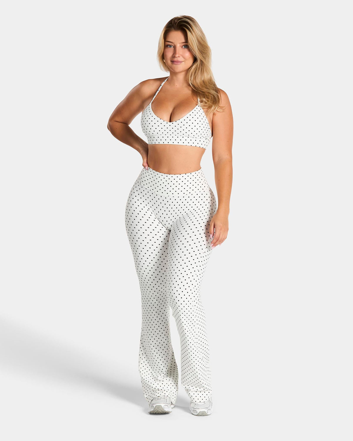 Legging évasé standard Allrounder « pois sur fond blanc »