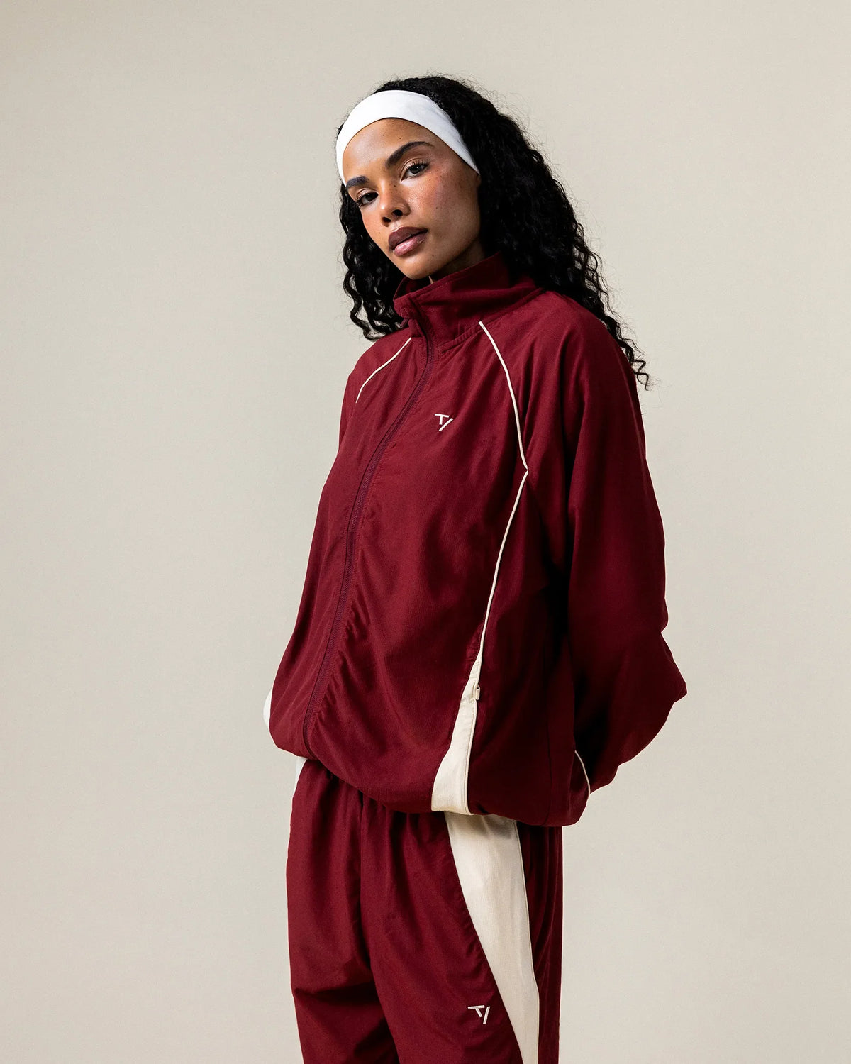 Veste de sport zippée Track « bordeaux »