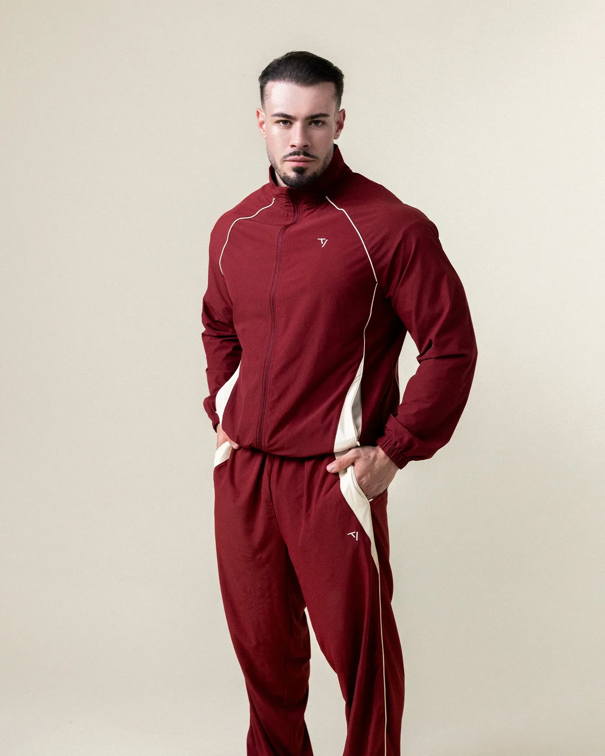 Veste de sport zippée Track « bordeaux »