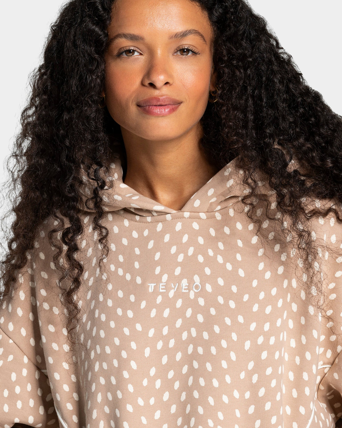 Contrastline Hooded Sweater "Bambidots Chestnut"