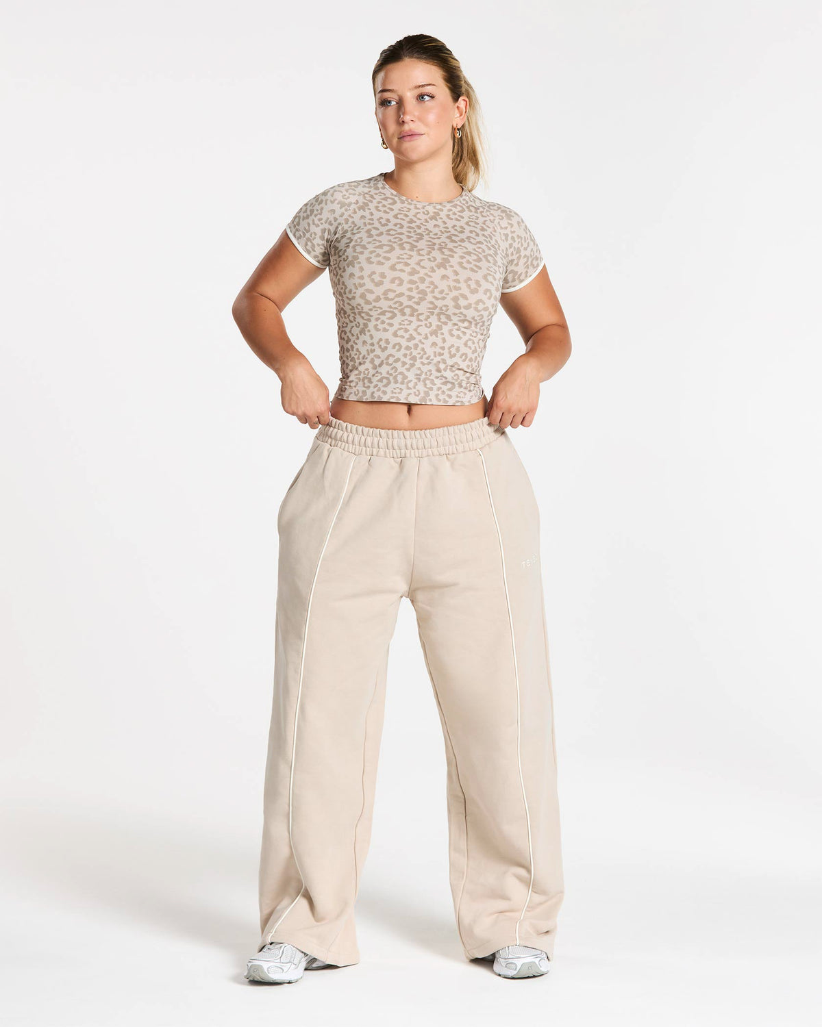 T-shirt Contrastline « Léopard Cream »
