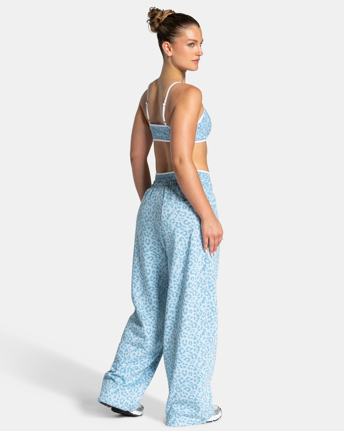 Pantalon de jogging Wide Leg Contrastline « Léopard bleu layette »
