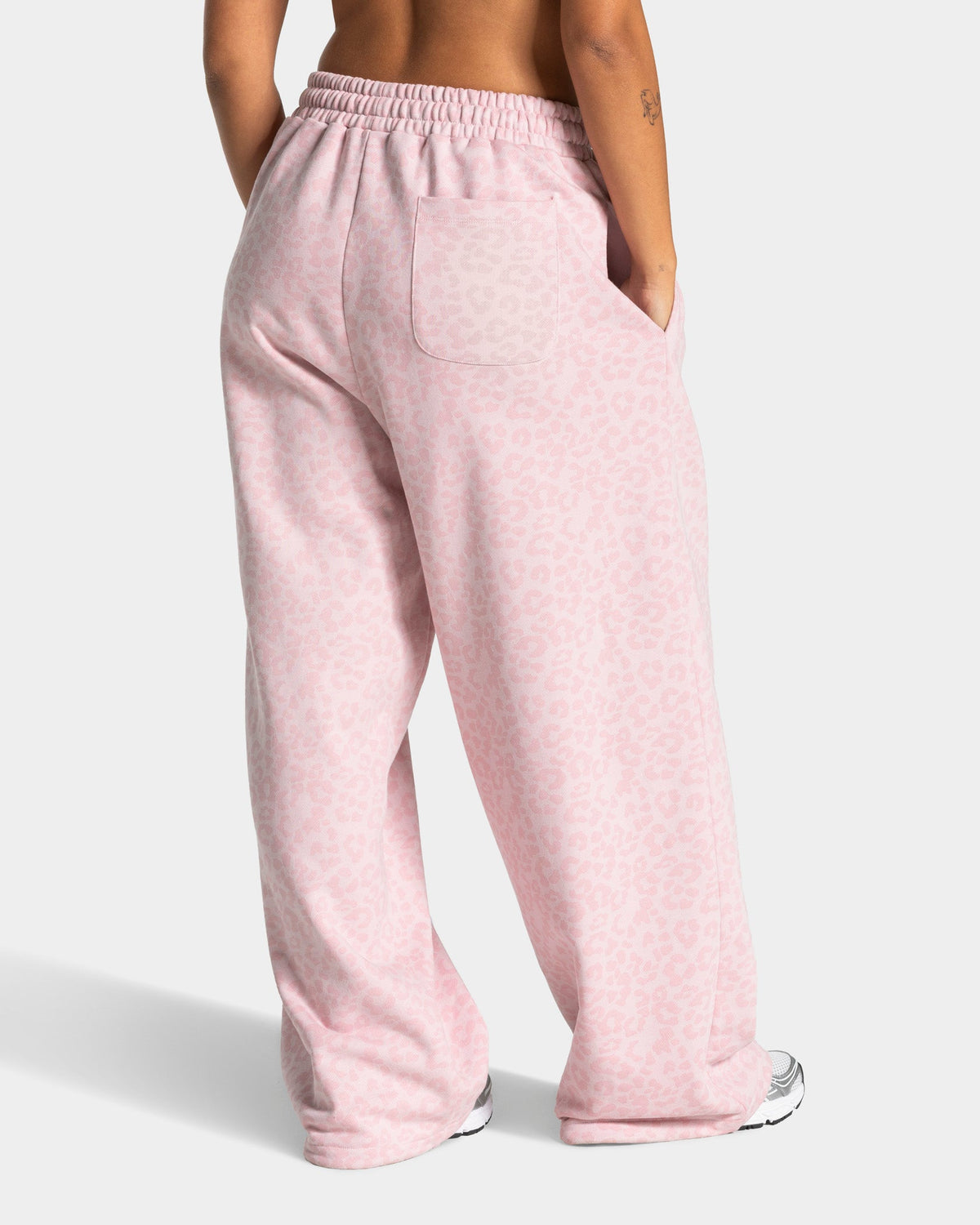 Pantalon de jogging Wide Leg Contrastline « léopard rose »