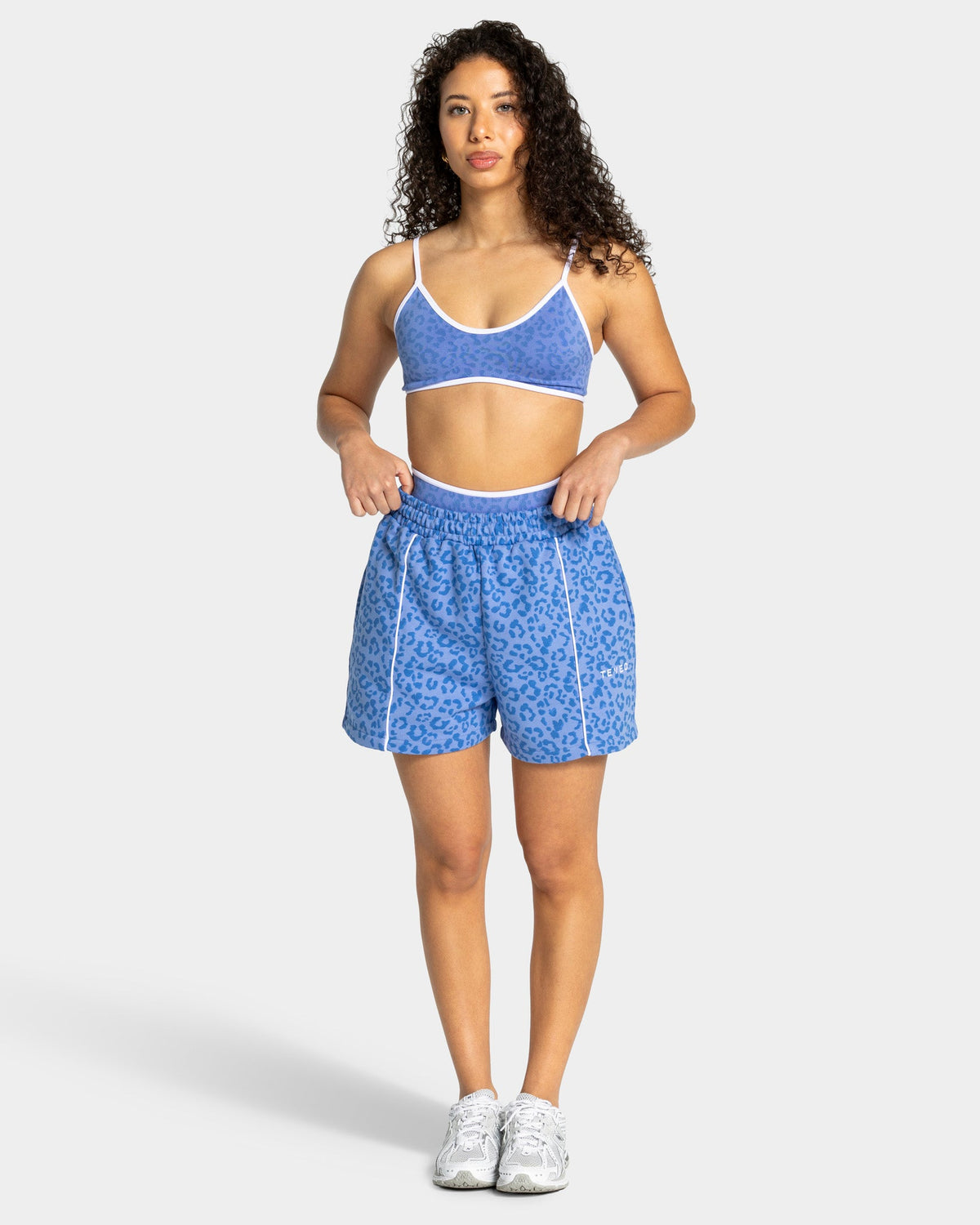 Oversize short Contrastline « Léopard Azure »