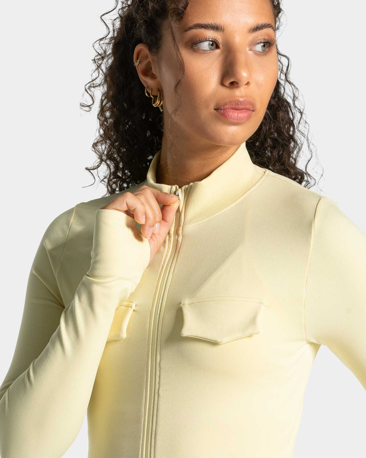 Veste de sport zippée cargo Lift « Butter Yellow »