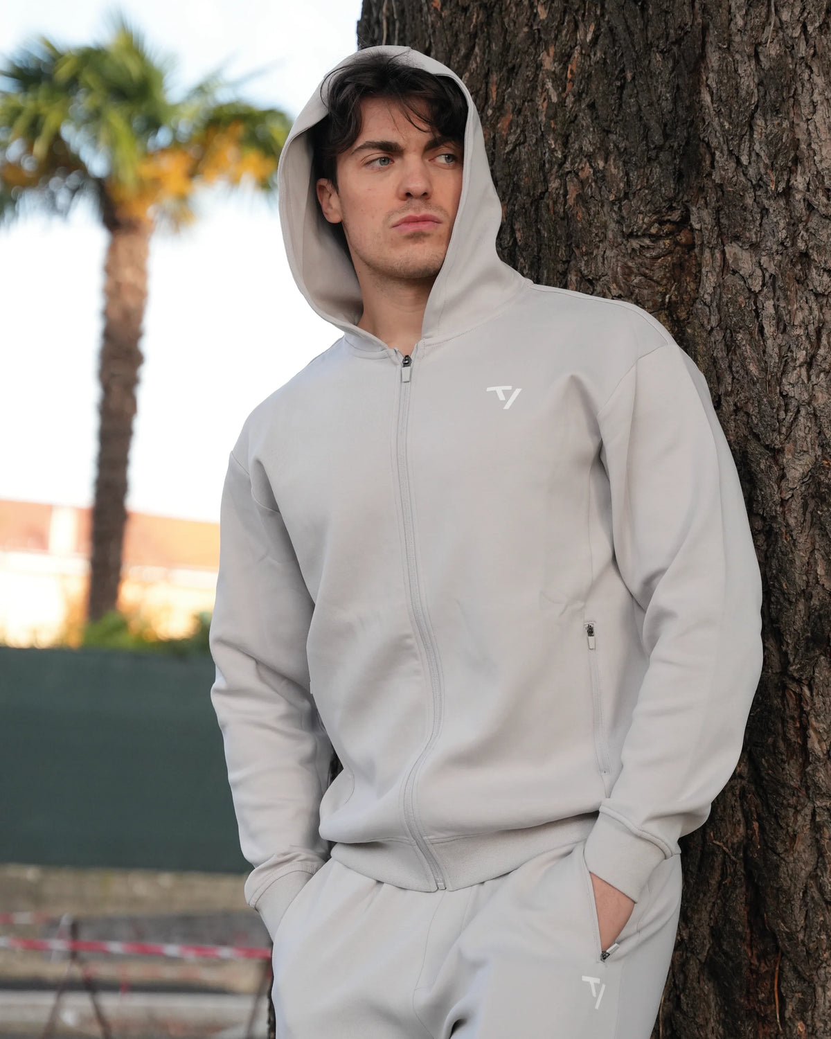 Sweat à capuche zippé Prime « Silver »