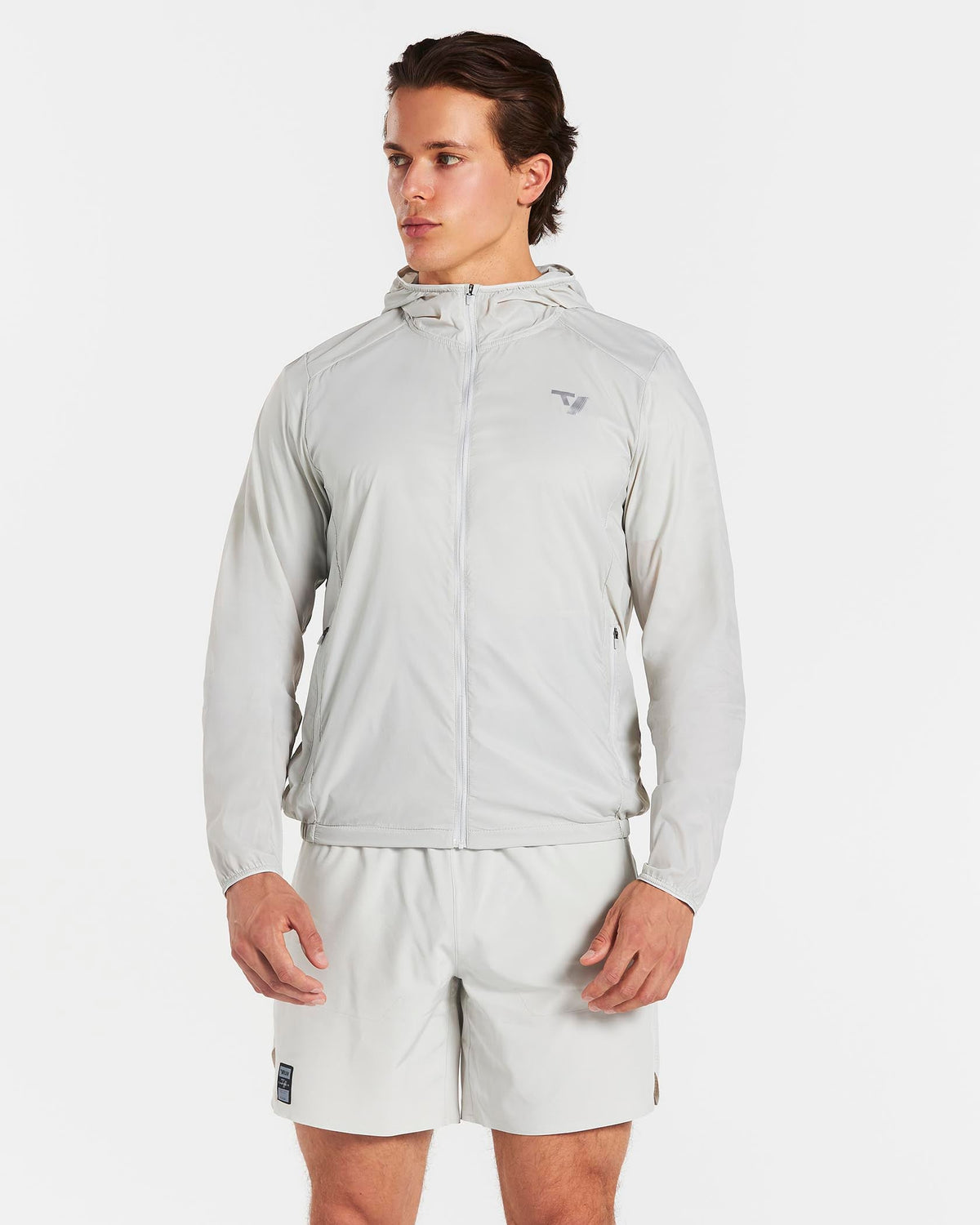 RUN Lightweight Zip Jacke "Hellgrau"