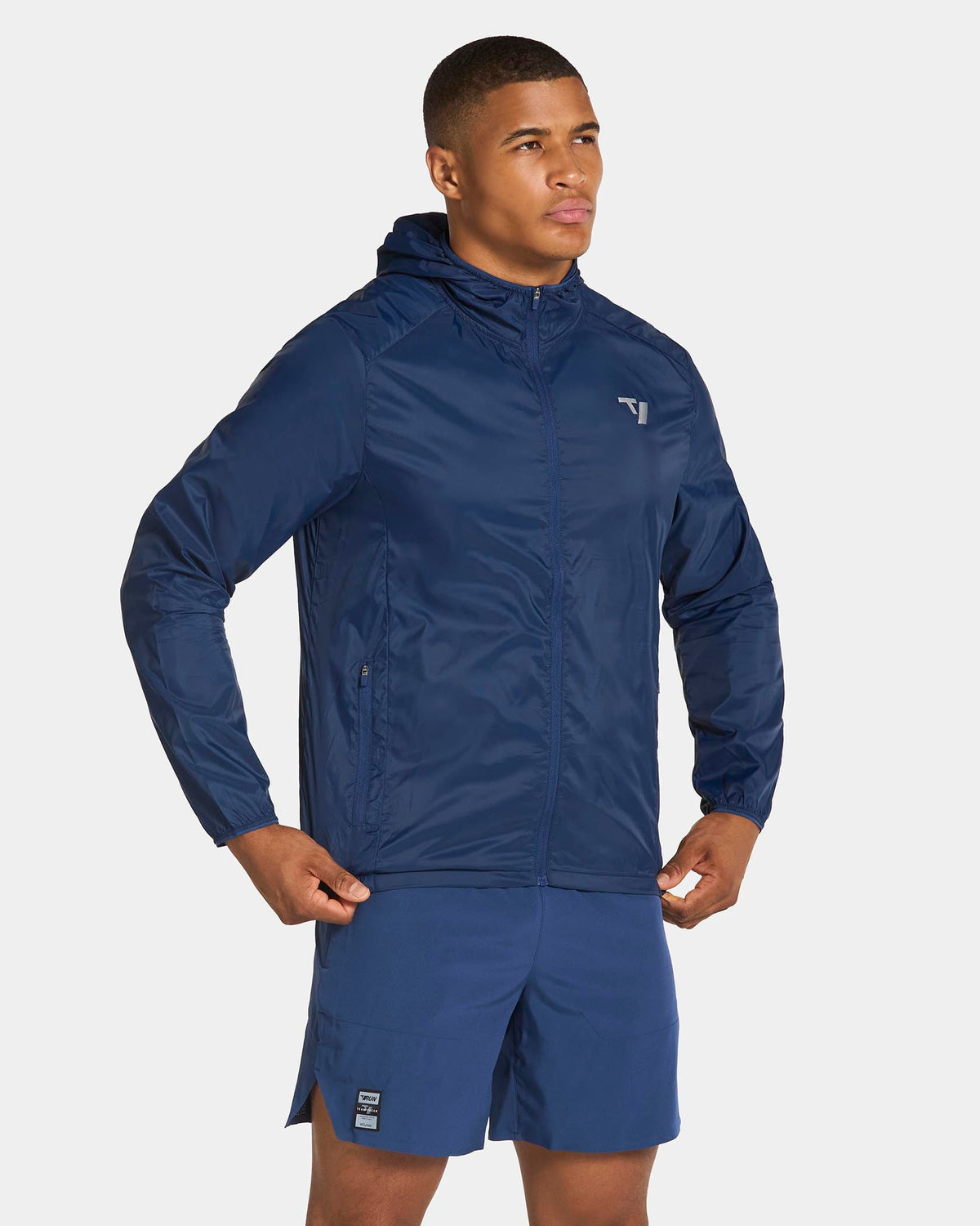 Veste de sport zippée et légère RUN « bleu foncé »