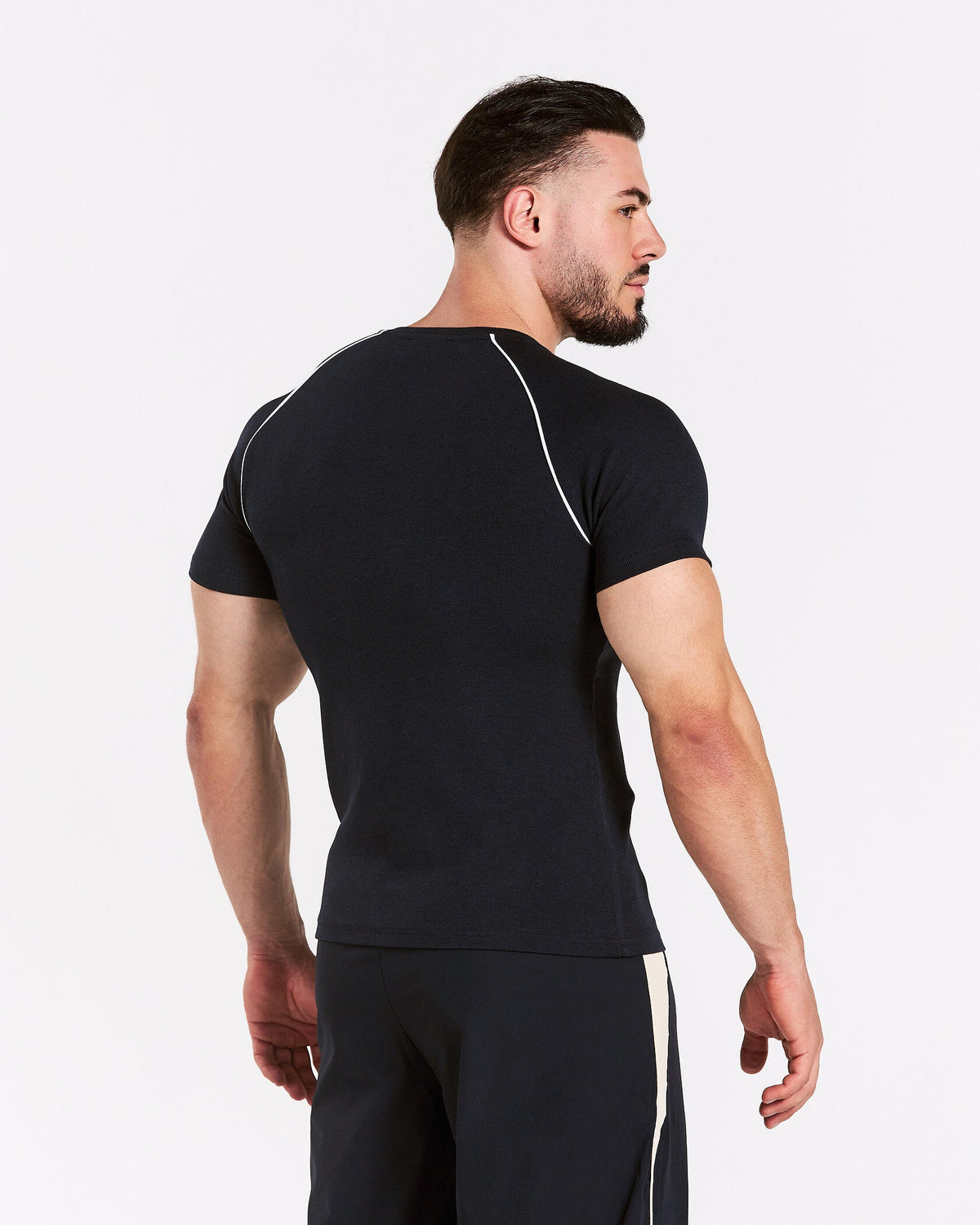 T-shirt côtelé à passepoil Track « Midnight »