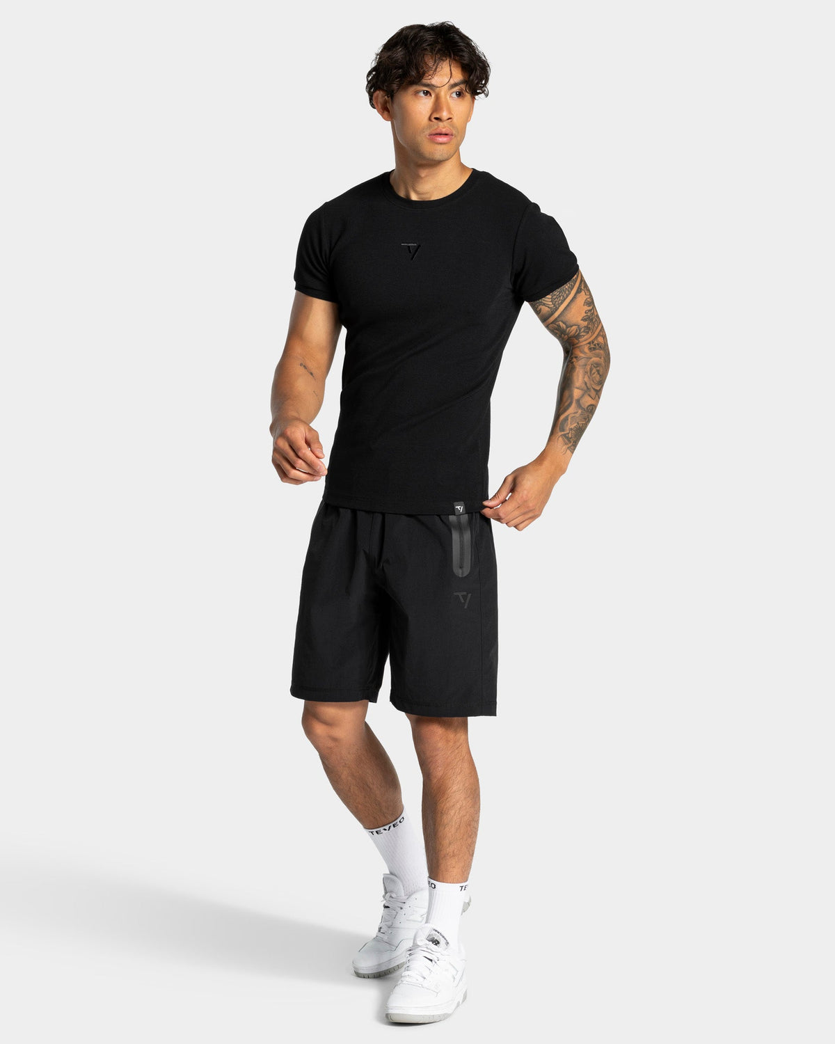 T-shirt côtelé Workout « noir »